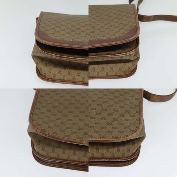 GUCCI Micro GG Supreme Web Sherry Line Bag Pvc Beige Gold 001 113 - Picture 10 of 12